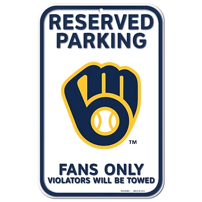 WinCraft Milwaukee Brewers 11" x 17" Indoor/Outdoor Reserved Parking Sign