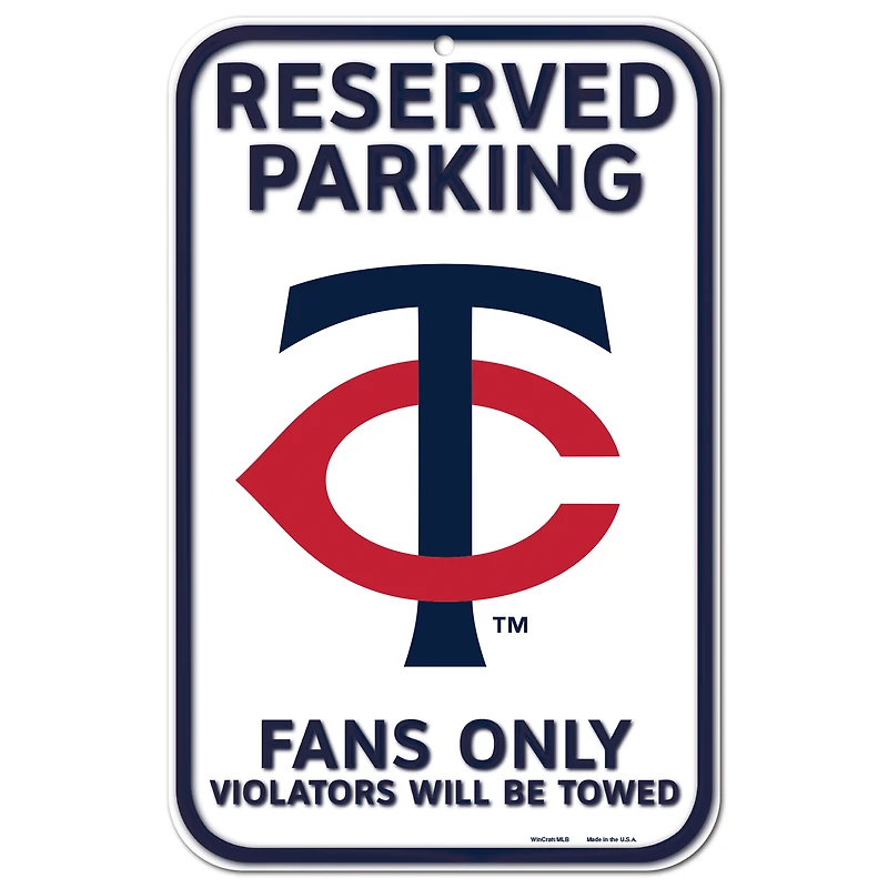 WinCraft Minnesota Twins 11" x 17" Indoor/Outdoor Reserved Parking Sign