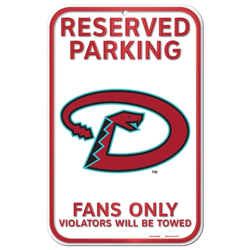 WinCraft Arizona Diamondbacks 11" x 17" Indoor/Outdoor Reserved Parking Sign