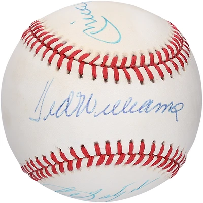 MLB Triple Crown Winners Autographed Baseball with 4 Signatures including Mickey Mantle, Ted Williams, Frank Robinson and Carl Yastrzemski - PSA AK00988