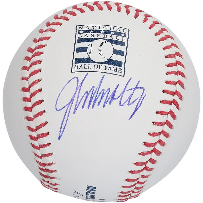 John Smoltz Atlanta Braves Autographed Hall of Fame Logo Baseball