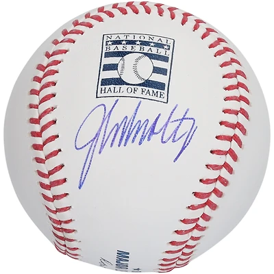 John Smoltz Atlanta Braves Autographed Hall of Fame Logo Baseball
