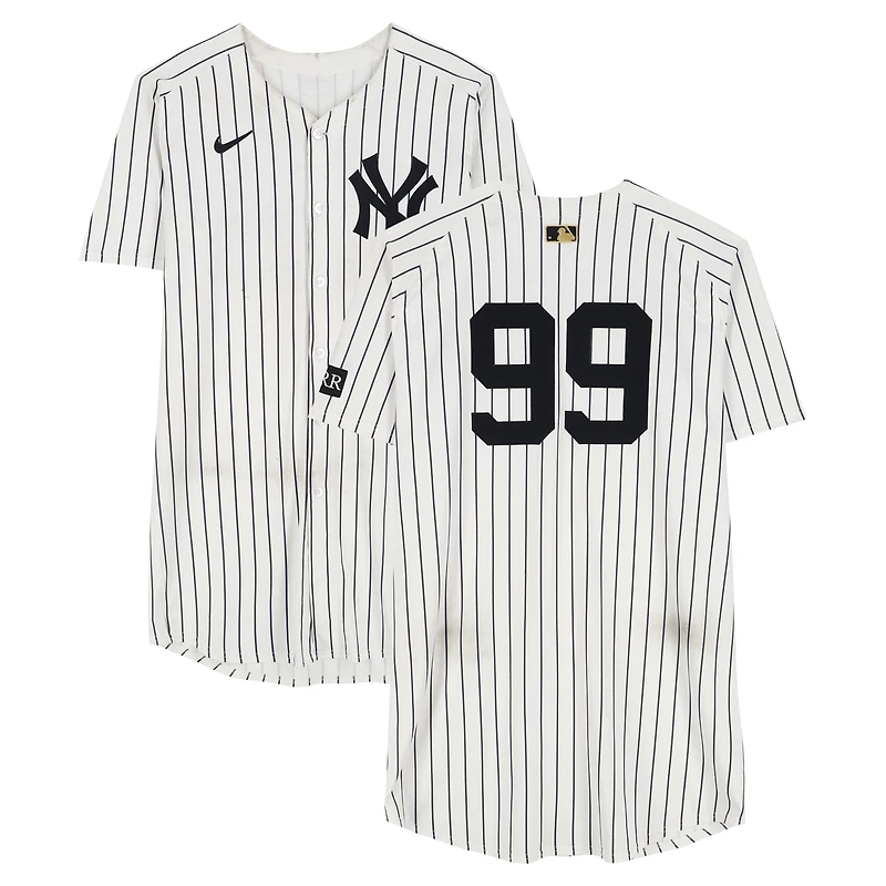 Aaron Judge New York Yankees Game-Used #99 White Pinstripe Jersey vs. Minnesota Twins on August 12, 2025 - 1-2, HR, RBI, 2 R