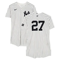 Giancarlo Stanton New York Yankees Game-Used #27 White Pinstripe Jersey vs. Minnesota Twins on August 13, 2025