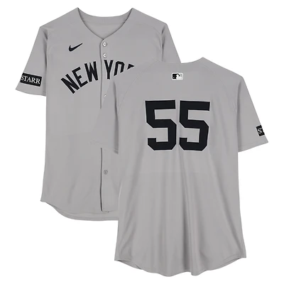 Carlos Rodón New York Yankees Game-Used #55 Gray Jersey vs. Texas Rangers on August 6, 2025