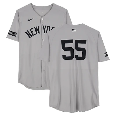 Carlos Rodón New York Yankees Game-Used #55 Gray Jersey vs. Miami Marlins on August 1, 2025