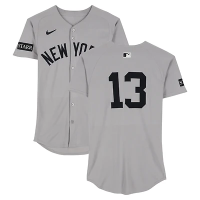 Jazz Chisholm Jr. New York Yankees Game-Used #13 Gray Jersey vs. Texas Rangers on August 6, 2025