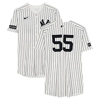 Carlos Rodón New York Yankees Game-Used #55 White Pinstripe Jersey vs. Minnesota Twins on August 12, 2025 - 7 IP, ER, 5 K, W