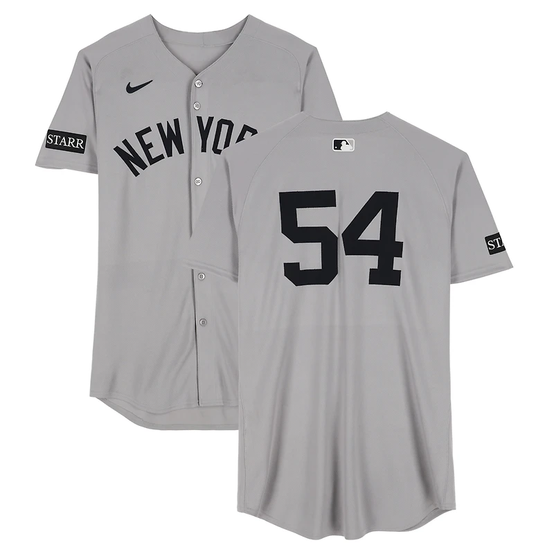 Max Fried New York Yankees Game-Used #54 Gray Jersey vs. Texas Rangers on August 4, 2025