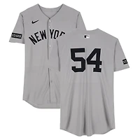 Max Fried New York Yankees Game-Used #54 Gray Jersey vs. Texas Rangers on August 4, 2025