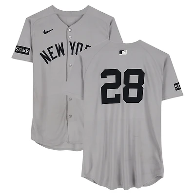 Austin Wells New York Yankees Game-Used #28 Gray Jersey vs. Texas Rangers on August 6, 2025
