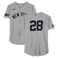 Austin Wells New York Yankees Game-Used #28 Gray Jersey vs. Texas Rangers on August 6, 2025