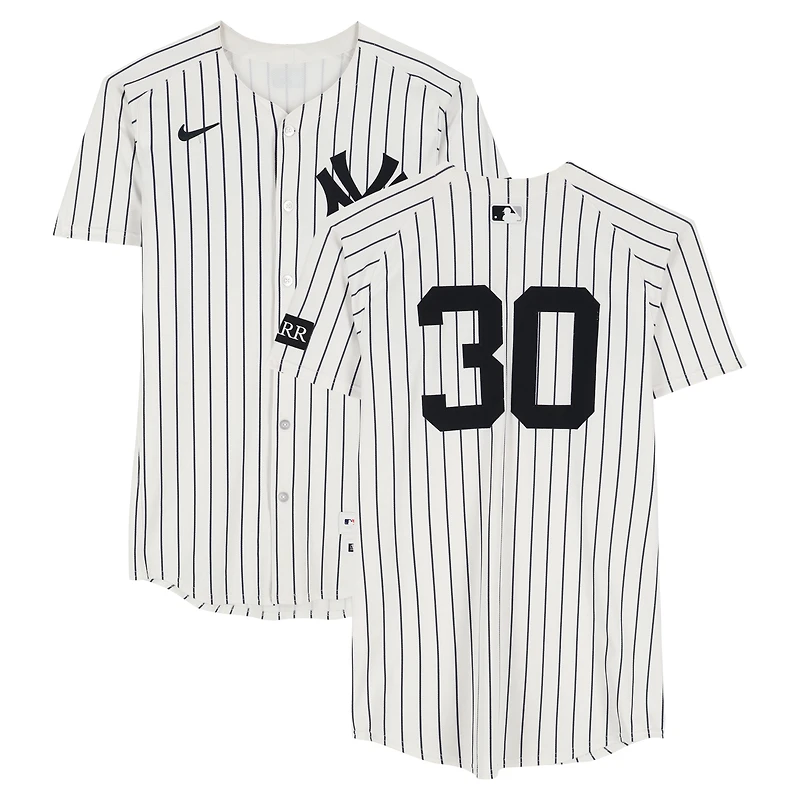 Luke Weaver New York Yankees Player-Worn #30 White Pinstripe Jersey vs. Minnesota Twins on August 13, 2025