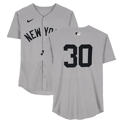 Luke Weaver New York Yankees Player-Worn #30 Gray Jersey vs. Texas Rangers on August 6, 2025