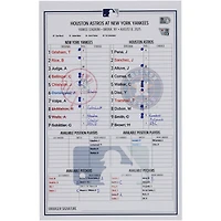 New York Yankees Game-Used Lineup Card vs. Houston Astros on August 8, 2025