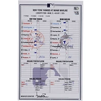 New York Yankees Game-Used Lineup Card vs. Miami Marlins on August 1, 2025