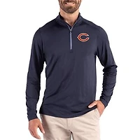 Men's Cutter & Buck Navy Chicago Bears Coastline Epic Comfort Recycled Quarter-Zip Pullover