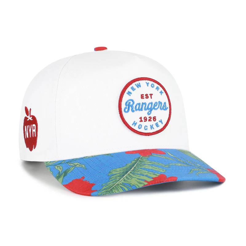 Men's '47 White/Blue New York Rangers 2026 NHL Winter Classic Bahama Floral Hitch Adjustable Hat