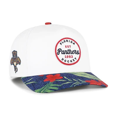 Men's '47 White/Navy Florida Panthers 2026 NHL Winter Classic Bahama Floral Hitch Adjustable Hat
