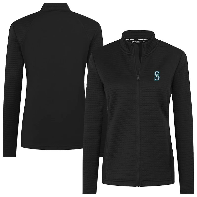 Women's Levelwear Black Seattle Mariners Tailgate Insignia 2.0 Full-Zip Jacket