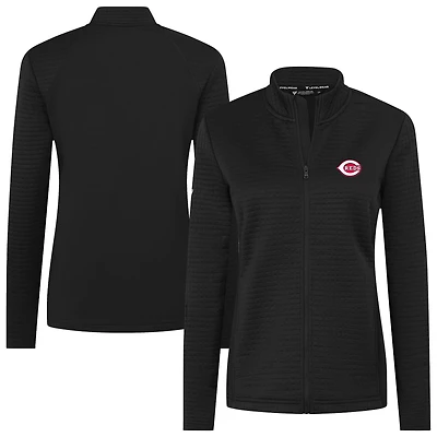Women's Levelwear Black Cincinnati Reds Tailgate Insignia 2.0 Full-Zip Jacket