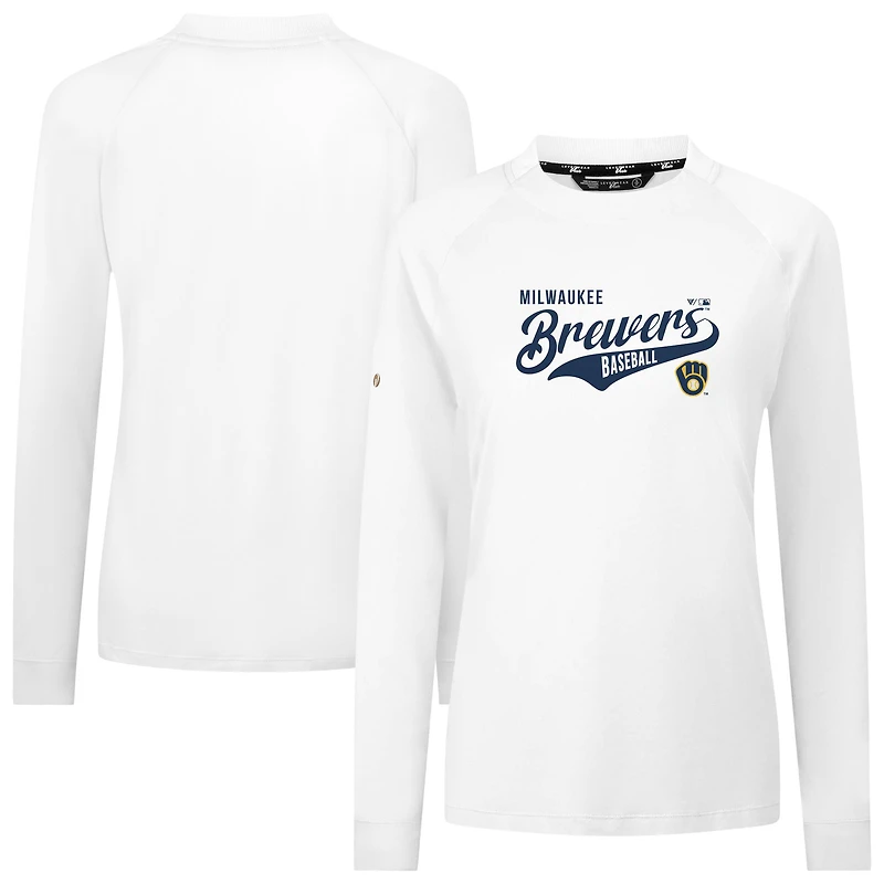 Women's Levelwear White Milwaukee Brewers Slender Glide T-Shirt