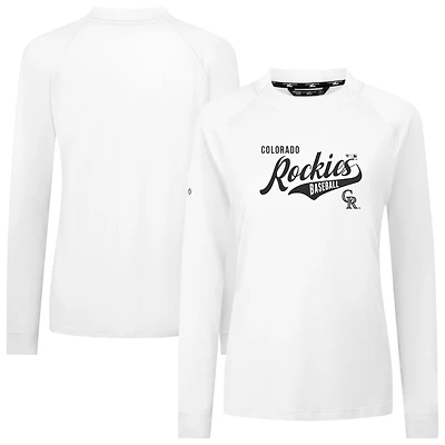 Women's Levelwear White Colorado Rockies Slender Glide T-Shirt