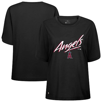 Women's Levelwear Black Los Angeles Angels Bloom Sizzle T-Shirt