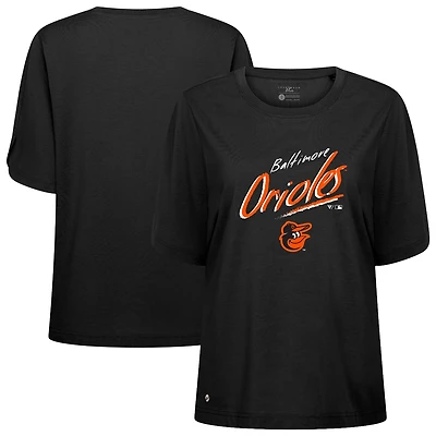 Women's Levelwear Black Baltimore Orioles Bloom Sizzle T-Shirt