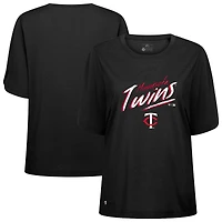 Women's Levelwear Black Minnesota Twins Bloom Sizzle T-Shirt