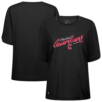 Women's Levelwear Black Cleveland Guardians Bloom Sizzle T-Shirt