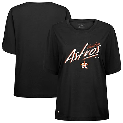 Women's Levelwear Black Houston Astros Bloom Sizzle T-Shirt
