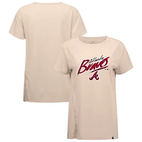 Women's Levelwear Khaki Atlanta Braves Influx Sizzle T-Shirt
