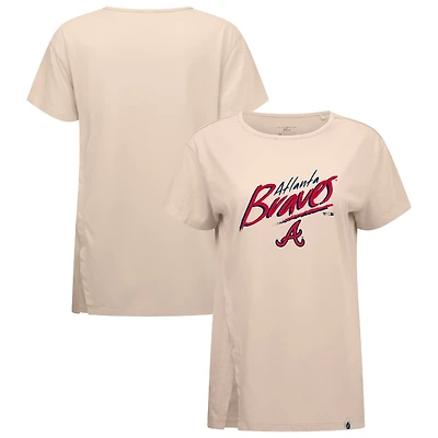 Women's Levelwear Khaki Atlanta Braves Influx Sizzle T-Shirt