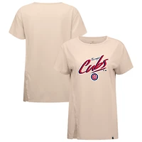 Women's Levelwear Khaki Chicago Cubs Influx Sizzle T-Shirt