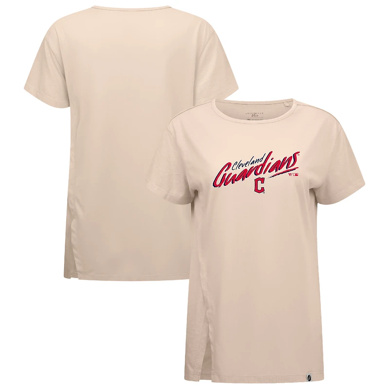 Women's Levelwear Khaki Cleveland Guardians Influx Sizzle T-Shirt