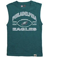 Youth Wes & Willy  Heather Midnight Green Philadelphia Eagles Muscle Tank Top