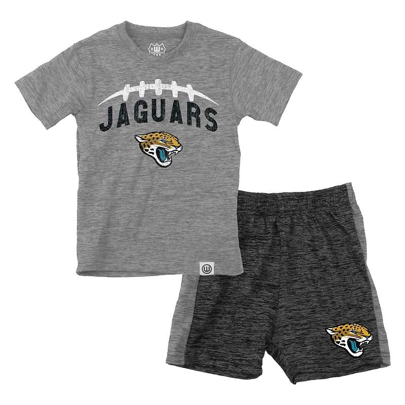 Toddler Wes & Willy Gray/Charcoal Jacksonville Jaguars T-Shirt & Contrasting Shorts Set