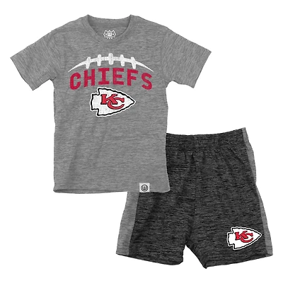 Toddler Wes & Willy  Gray/Charcoal Kansas City Chiefs T-Shirt & Contrasting Shorts Set
