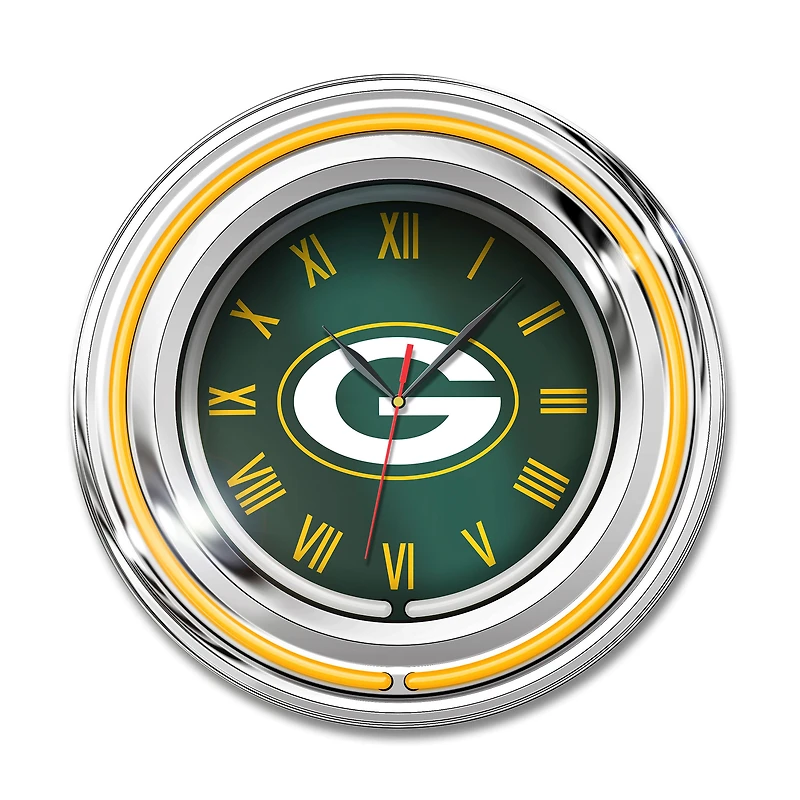 Imperial Green Bay Packers 15" Team Color Neon Clock