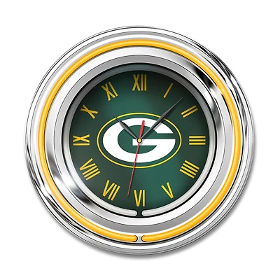 Imperial Green Bay Packers 15" Team Color Neon Clock