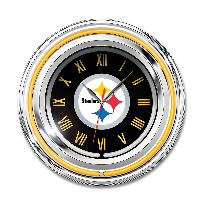 Imperial Pittsburgh Steelers 15" Team Color Neon Clock