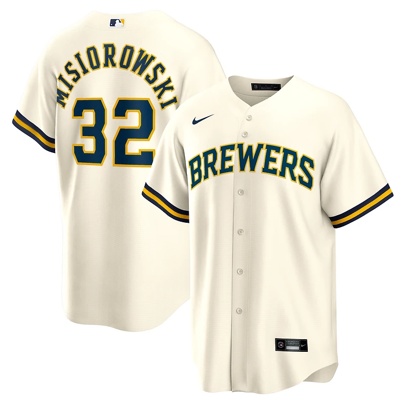 Youth Nike Jacob Misiorowski Cream Milwaukee Brewers Home Replica Jersey
