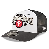 Men's New Era White Philadelphia Phillies 2025 NL East Division Champions Locker Room 9SEVENTY Adjustable Trucker Hat