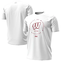 Men's Under Armour Wisconsin Badgers White Out HeatGear T-Shirt