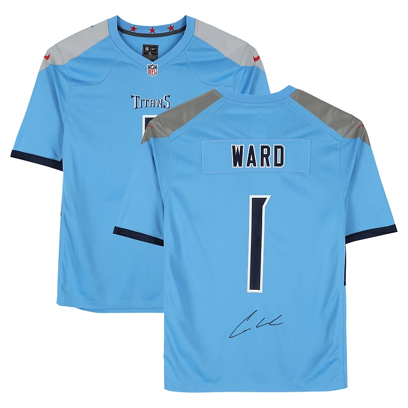 Cameron Ward Tennessee Titans Autographed Light Blue Nike Game Jersey