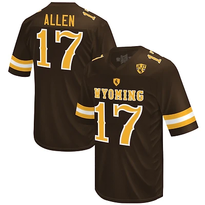 Men's Original Retro Brand Josh Allen Brown Wyoming Cowboys Throwback Football Jersey