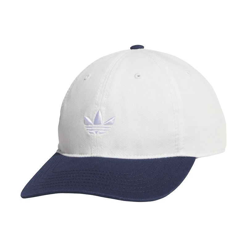 Men's  White/Navy adidas Originals Relaxed Trefoil Adjustable Hat