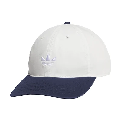 Men's  White/Navy adidas Originals Relaxed Trefoil Adjustable Hat