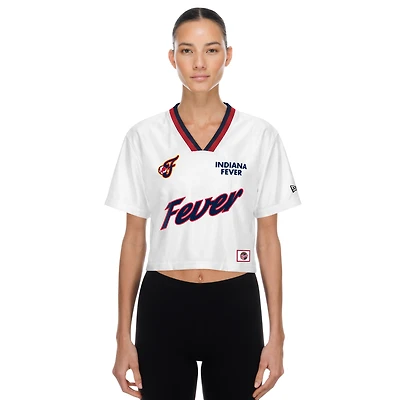 Women's New Era White Indiana Fever Sport Classics Capsule Boxy Cropped Fashion Jersey